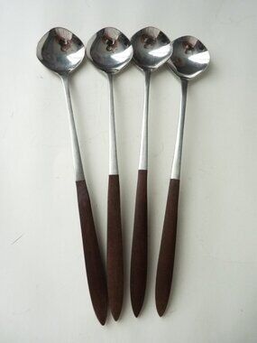 Vintage‎ EPIC Eco Forged Stainless Steel Utensil  Tea Spoons Set of 4